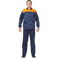 Костюм рабочий летний мужской л16-КПК синий/оранжевый (размер 64-66, рост 158-164)