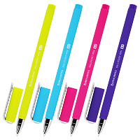 Ручка шариковая BRAUBERG SOFT TOUCH STICK "NEON", СИНЯЯ, мягкое покрытие, корпус ассорти, узел 0,7 мм, 143697 фото Ручка шариковая BRAUBERG SOFT TOUCH STICK "NEON", СИНЯЯ, мягкое покрытие, корпус ассорти, узел 0,7 мм, 143697