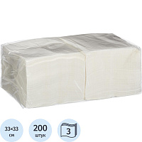 Салфетки бумажные 33x33 см белые 3-слойные 200 штук в упаковке фото Салфетки бумажные 33x33 см белые 3-слойные 200 штук в упаковке