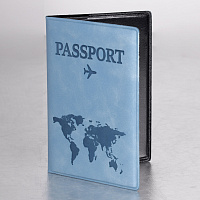 Обложка для паспорта "Passport Map", мягкая экокожа, голубая, STAFF, 238877 фото Обложка для паспорта "Passport Map", мягкая экокожа, голубая, STAFF, 238877