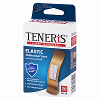 Набор пластырей 20 шт. TENERIS ELASTIC, эластичный, на тканевой основе, бактерицидный с ионами серебра, коробка с европодвесом, 0208-029 фото Набор пластырей 20 шт. TENERIS ELASTIC, эластичный, на тканевой основе, бактерицидный с ионами серебра, коробка с европодвесом, 0208-029