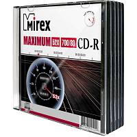 Диск CD-R Mirex 700 МБ 52x slim box UL120052A8F (5 штук в упаковке) фото Диск CD-R Mirex 700 МБ 52x slim box UL120052A8F (5 штук в упаковке)