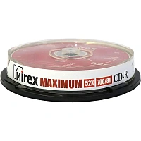 Диск CD-R Mirex 700 МБ 52x cake box UL120052A8L (10 штук в упаковке) фото Диск CD-R Mirex 700 МБ 52x cake box UL120052A8L (10 штук в упаковке)