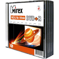 Диск DVD+R Mirex 4.7 ГБ 16x slim box UL130013A1F (5 штук в упаковке) фото Диск DVD+R Mirex 4.7 ГБ 16x slim box UL130013A1F (5 штук в упаковке)