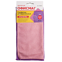 Салфетки из МИКРОФИБРЫ универсальные 25х25 см, КОМПЛЕКТ 2 шт., ассорти, 180 г/м2, ОФИСМАГ, 603941 фото Салфетки из МИКРОФИБРЫ универсальные 25х25 см, КОМПЛЕКТ 2 шт., ассорти, 180 г/м2, ОФИСМАГ, 603941