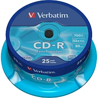 Диск CD-R Verbatim 700 МБ 52x cake box 43432 (25 штук в упаковке) фото Диск CD-R Verbatim 700 МБ 52x cake box 43432 (25 штук в упаковке)