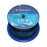 Диск CD-R Verbatim 700 МБ 52x cake box 43351 (50 штук в упаковке) фото Диск CD-R Verbatim 700 МБ 52x cake box 43351 (50 штук в упаковке)