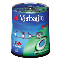 Диск CD-R Verbatim 700 МБ 52x cake box 43411 (100 штук в упаковке) фото Диск CD-R Verbatim 700 МБ 52x cake box 43411 (100 штук в упаковке)