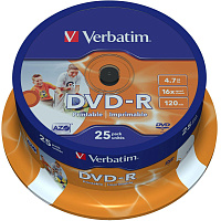 Диск DVD-R Verbatim 4.7 ГБ 16x cake box 43538 (25 штук в упаковке) фото Диск DVD-R Verbatim 4.7 ГБ 16x cake box 43538 (25 штук в упаковке)