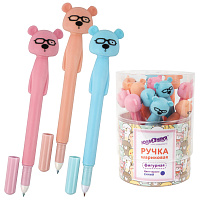 Ручка фигурная шариковая ЮНЛАНДИЯ "Мишка", мягкий силиконовый корпус, ассорти, СИНЯЯ, пишущий узел 0,7 мм, 143780 фото Ручка фигурная шариковая ЮНЛАНДИЯ "Мишка", мягкий силиконовый корпус, ассорти, СИНЯЯ, пишущий узел 0,7 мм, 143780