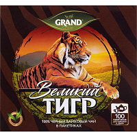 Чай черный Grand Великий Тигр 100 пакетиков без ярлычка фото Чай черный Grand Великий Тигр 100 пакетиков без ярлычка