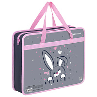 Папка на молнии с ручками BRAUBERG А4, 1 отделение, пластик, 80 мм, "Curious bunny", 272164 фото Папка на молнии с ручками BRAUBERG А4, 1 отделение, пластик, 80 мм, "Curious bunny", 272164