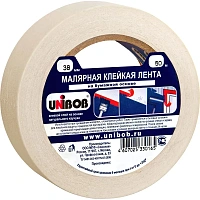 Клейкая лента малярная Unibob легкоудаляемая 38 мм х 50 м фото Клейкая лента малярная Unibob легкоудаляемая 38 мм х 50 м