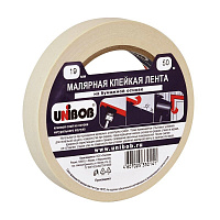 Клейкая лента малярная Unibob легкоудаляемая 19 мм х 50 м фото Клейкая лента малярная Unibob легкоудаляемая 19 мм х 50 м