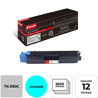 Картридж лазерный Комус TK-590C 1T02KVCNL0 для Kyocera голубой совместимый фото Картридж лазерный Комус TK-590C 1T02KVCNL0 для Kyocera голубой совместимый