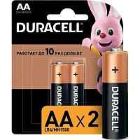 Батарейка АА пальчиковая Duracell (2 штуки в упаковке)