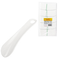 Ложка рожок для обуви ПЛАСТИКОВАЯ 15 см, БЕЛАЯ, КОМПЛЕКТ 100 шт., WBZ SHOES, 702521