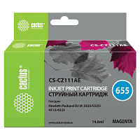 Картридж струйный CACTUS (CS-CZ111AE) для HP Deskjet I3525/5525/4515/4525, пурпурный фото Картридж струйный CACTUS (CS-CZ111AE) для HP Deskjet I3525/5525/4515/4525, пурпурный