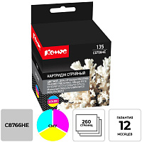 Картридж струйный Комус 135 C8766HE для HP CMY совместимый фото Картридж струйный Комус 135 C8766HE для HP CMY совместимый