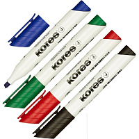 Набор маркеров для белых досок Kores 20845 4 цвета (толщина линии 3-5 мм) скошенный наконечник фото Набор маркеров для белых досок Kores 20845 4 цвета (толщина линии 3-5 мм) скошенный наконечник