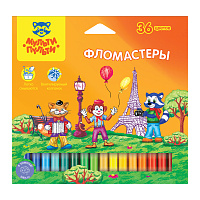 Фломастеры Мульти-Пульти "Енот во Франции", 36цв., смываемые, картон, европодвес фото Фломастеры Мульти-Пульти "Енот во Франции", 36цв., смываемые, картон, европодвес