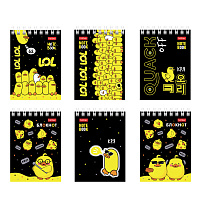 Блокнот МАЛЫЙ ФОРМАТ А7, 60 л., гребень, картон, клетка, HATBER, "Утиные истории", 081168, 60Б7В1гр