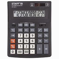 Калькулятор настольный STAFF PLUS STF-333 (200x154 мм), 14 разрядов, двойное питание, 250416 фото Калькулятор настольный STAFF PLUS STF-333 (200x154 мм), 14 разрядов, двойное питание, 250416