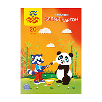 Картон белый А4, Мульти-Пульти, 20л., мелованный, в папке, "Приключения Енота фото Картон белый А4, Мульти-Пульти, 20л., мелованный, в папке, "Приключения Енота