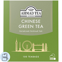 Чай зеленый Ahmad Tea Chinese Green Tea 100 пакетиков фото Чай зеленый Ahmad Tea Chinese Green Tea 100 пакетиков