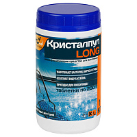 Средство для дезинфекции бассейнов, 1 кг, КРИСТАЛПУЛ LONG, медленный хлор, таблетки по 200 г, KPLG2001S фото Средство для дезинфекции бассейнов, 1 кг, КРИСТАЛПУЛ LONG, медленный хлор, таблетки по 200 г, KPLG2001S