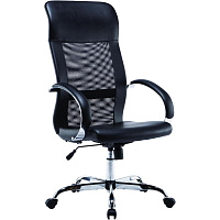 Кресло для руководителя Easy Chair 575 TPU черное (рециклированная кожа/сетка, металл) фото Кресло для руководителя Easy Chair 575 TPU черное (рециклированная кожа/сетка, металл)
