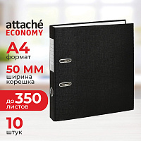 Папка-регистратор Attache Economy 50 мм черная бумвинил/бумага (10 штук в упаковке) фото Папка-регистратор Attache Economy 50 мм черная бумвинил/бумага (10 штук в упаковке)