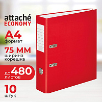 Папка-регистратор Attache Economy 75 мм красная бумвинил/бумага (10 штук в упаковке) фото Папка-регистратор Attache Economy 75 мм красная бумвинил/бумага (10 штук в упаковке)
