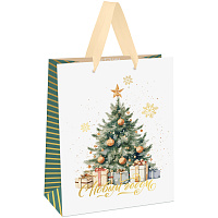 Пакет подарочный 11*14*6,5см MESHU "Christmas mood", фольга, матовая ламинация фото Пакет подарочный 11*14*6,5см MESHU "Christmas mood", фольга, матовая ламинация