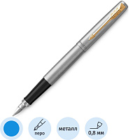 Ручка перьевая Jotter FP Stainless steel CT цвет чернил синий, цвет корпуса серебристый (артикул производителя 2030948)