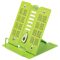 Подставка для книг и учебников BRAUBERG KIDS mini "Авокадо" с таблицей умножения, регулируемый угол наклона, металлическая, 238969