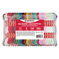 Нитки для вышивания (мулине), набор 150 цветов, 8 м, полиэфир, DEVELIA (Девелиа), 665433