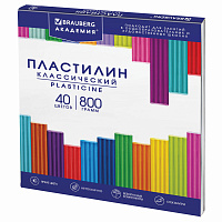 Пластилин классический BRAUBERG "АКАДЕМИЯ КЛАССИЧЕСКАЯ", 40 цветов, 800 г, СТЕК, ВЫСШЕЕ КАЧЕСТВО, 106512 фото Пластилин классический BRAUBERG "АКАДЕМИЯ КЛАССИЧЕСКАЯ", 40 цветов, 800 г, СТЕК, ВЫСШЕЕ КАЧЕСТВО, 106512