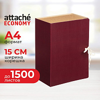 Папка архивная на 2-х завязках Attache 150 мм бумвинил до 1500 листов бордовая складная фото Папка архивная на 2-х завязках Attache 150 мм бумвинил до 1500 листов бордовая складная