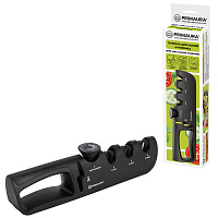 Точилка для ножей (ножеточка) и ножниц ручная, 3 зоны (грубая, чистовая, шлифовка), регулировка угла заточки, PRIMAURA (ПРИМАУРА), 701623