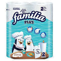 Полотенца бумажные бытовые, спайка 2 шт., 2-слойные (2х12 м), FAMILIA, 23x12,5 см, белые, 5083815 фото Полотенца бумажные бытовые, спайка 2 шт., 2-слойные (2х12 м), FAMILIA, 23x12,5 см, белые, 5083815