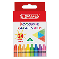Восковые мелки ПИФАГОР "СОЛНЫШКО", НАБОР 24 цвета, 227281 фото Восковые мелки ПИФАГОР "СОЛНЫШКО", НАБОР 24 цвета, 227281