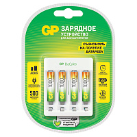 Зарядное устройство с аккумуляторными батарейками Ni-Mh 4 шт., ААА, 1000 mAh, GP, Е411/100AAAHCCS фото Зарядное устройство с аккумуляторными батарейками Ni-Mh 4 шт., ААА, 1000 mAh, GP, Е411/100AAAHCCS