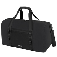 Сумка спортивная HEIKKI WORKOUT (ХЕЙКИ), карман на молнии, черная, 28x51x25 см, 273916