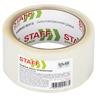 Клейкая лента упаковочная 50 мм x 66 м, прозрачная, толщина 40 микрон, STAFF EVERYDAY, 440082 фото Клейкая лента упаковочная 50 мм x 66 м, прозрачная, толщина 40 микрон, STAFF EVERYDAY, 440082