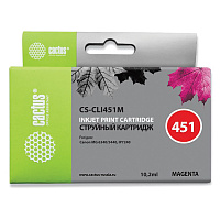 Картридж струйный CACTUS (CS-CLI451M) для CANON Pixma iP7240, пурпурный фото Картридж струйный CACTUS (CS-CLI451M) для CANON Pixma iP7240, пурпурный