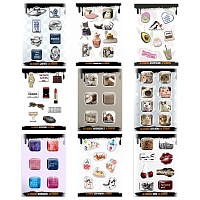 Наклейки объемные эпоксидные на телефон, 6-8 шт. на листе, "СТИЛЬНЫЕ ДИЗАЙНЫ", АССОРТИ, NALEPKING