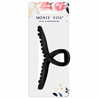 Краб для волос "Петелька", 11 см, soft-touch, чёрный, MONTE VITA, 457006 фото Краб для волос "Петелька", 11 см, soft-touch, чёрный, MONTE VITA, 457006