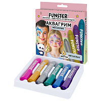 Аквагрим для лица и тела, 6 цветов МЕТАЛЛИК, FUNSTER (ФАНСТЕР), легко смываются, 192574 фото Аквагрим для лица и тела, 6 цветов МЕТАЛЛИК, FUNSTER (ФАНСТЕР), легко смываются, 192574
