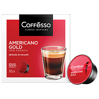 Кофе в капсулах COFFESSO "Americano Gold" для кофемашин Dolce Gusto, 16 порций, 102152 фото Кофе в капсулах COFFESSO "Americano Gold" для кофемашин Dolce Gusto, 16 порций, 102152